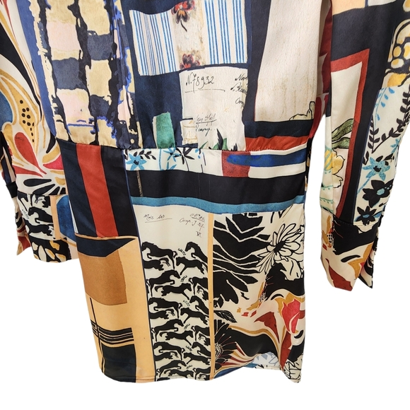 Short wrap dress swim coverup shirt style long sleeves size 14/16 - Picture 6 of 8